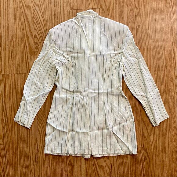 Francine Browner Vintage White Stripe Oversized Blazer Womens 6 - Picture 10 of 15
